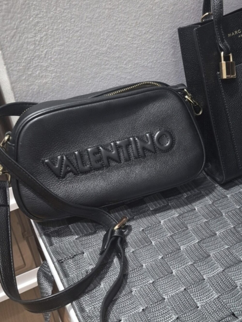 Valentino Leather Logo Crossbody  AUTH.